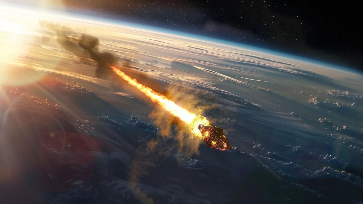 Satelita wchodzący w górne warstwy atmosfery Ziemi