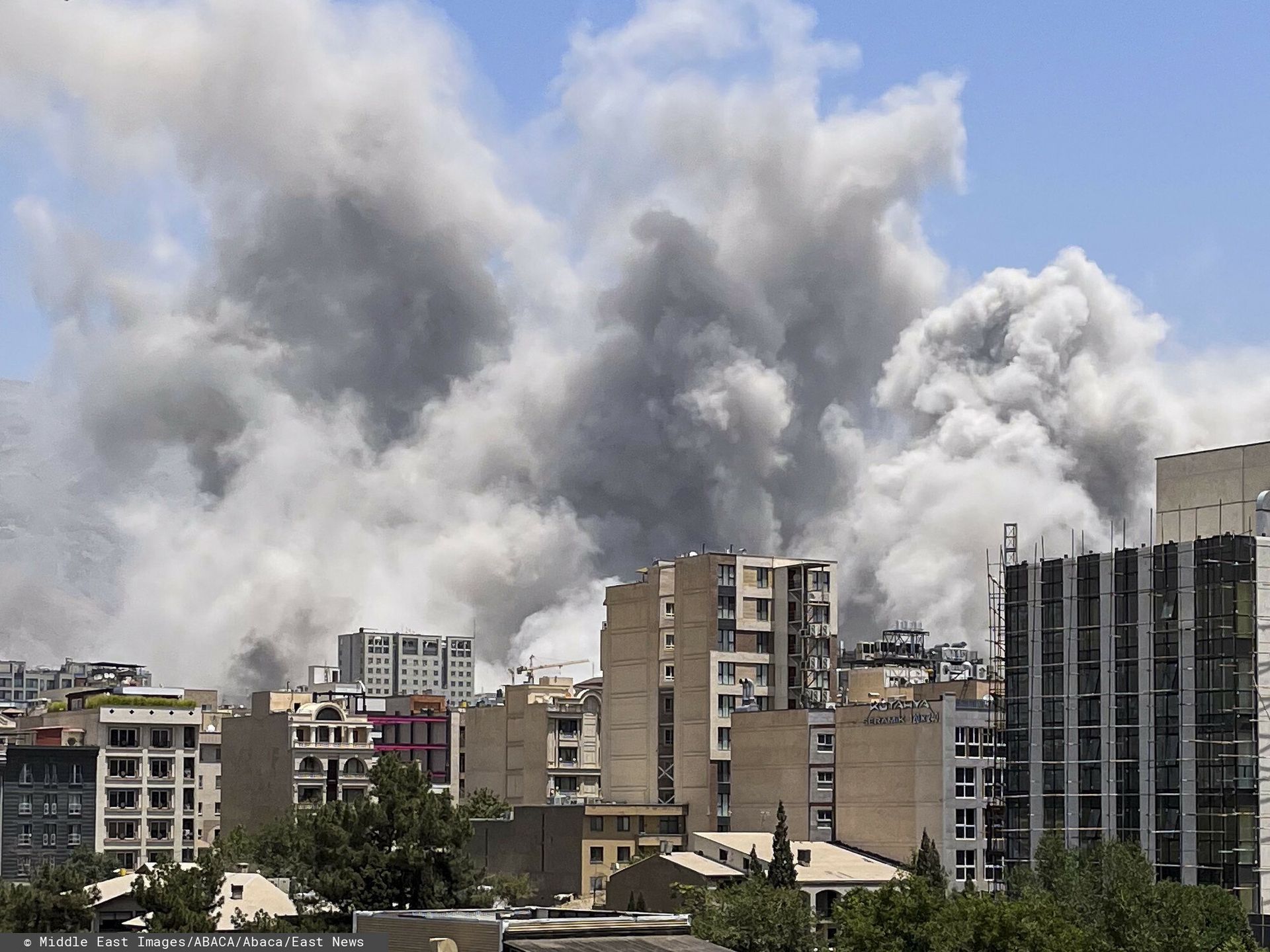Temporary
Smoke rises from a location allegedly IRGC?s Sarallah Headquarters in north of Tehran, Iran after being targeted by Israel on June 23, 2025. Israel claims targeting IRGC site, while the conflict in the region has escalated as the US targeted Iran?s three nuclear sites a day earlier. Photo by Elyas/Middle East Images/ABACAPRESS.COM
Middle East Images/ABACA