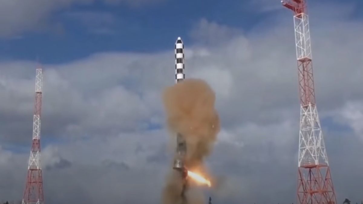 Test pocisku RS-28 Sarmat w 2018 roku