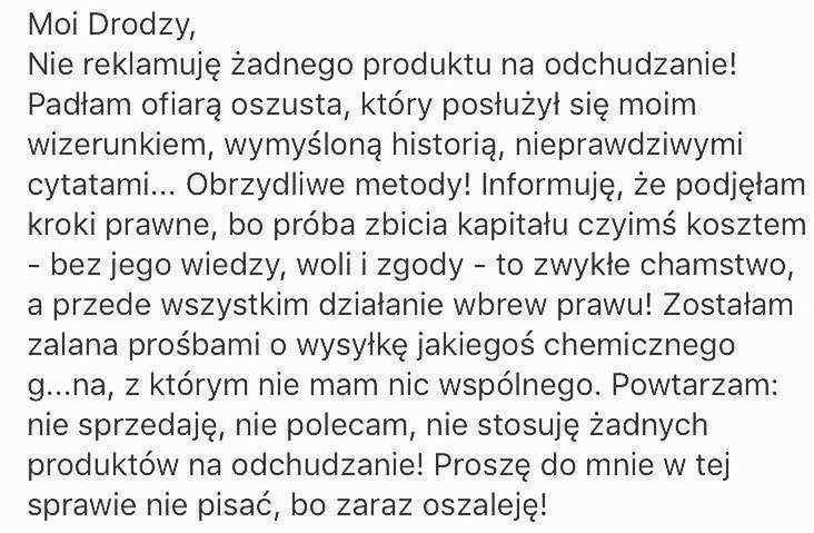 Beata Tadla padła ofiarą oszustwa