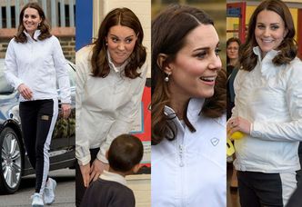 Urocza Kate Middleton odwiedziła szkołę podstawową. Widać brzuszek? (ZDJĘCIA)