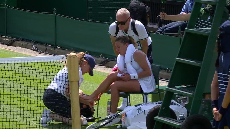 Maja Chwalińska podczas meczu pierwszej rundy Wimbledonu