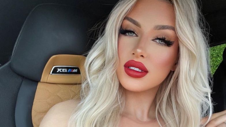 Caroline Derpieński jedzie samochodem za 780 tysięcy w sukience za 180 złotych. Na kolanach torebka Gucci (FOTO)