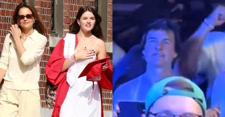 Suri Crusie odbiera świadectwo u boku matki. Tymczasem Tom Crusie WYMIENIA SIĘ BRANSOLETKAMI z koralików na koncercie Taylor Swift (ZDJĘCIA)