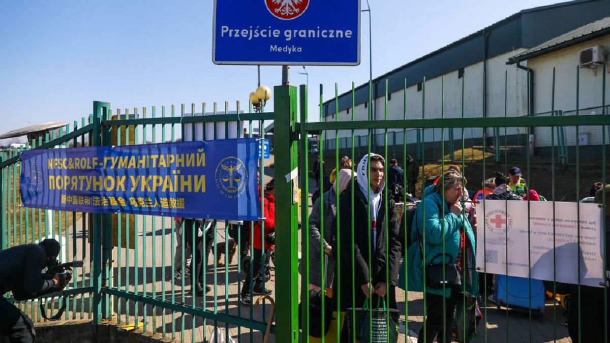 People Cross Ukrainian-Polish Border After Fleeing Ukraine
Refugees fleeing from Ukraine are seen after crossing Ukrainian-Polish border due to Russian military attack on Ukraine. Medyka, Poland on March 24th, 2022. Russian invasion of Ukraine causes a mass exodus of refugees to Poland.  (Photo by Beata Zawrzel/NurPhoto via Getty Images)
NurPhoto
polish, european, russian, attack, migrant, migration, border, immigration, ukrainian, group, russian military attack, russian invasion, ukrainian-polish border, march 24th, mass exodus, refugees, photo