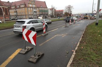 Szczecin: Zablokowany zjazd przy Trasie Zamkowej