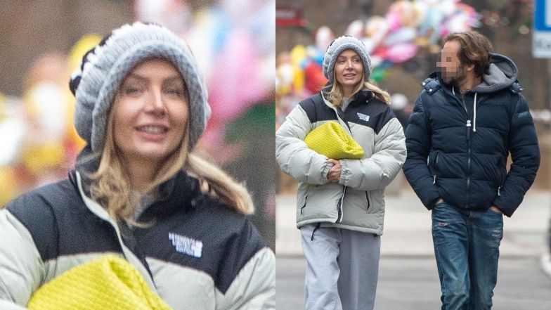 Agnieszka Woźniak-Starak na spacerze z ukochanym