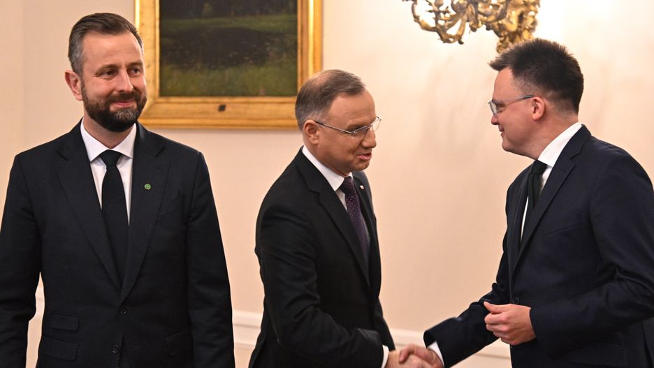 Andrzej Duda, Szymon Ho�ownia, W�adys�aw Kosiniak-Kamysz
Radek Pietruszka
3 DROGA, konsultacje, pa�ac, partia, Polskie Stronnictwo Ludowe, powyborcze, prezydencki, trzecia droga