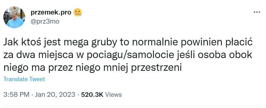 Przemek Pro o osobach otyłych