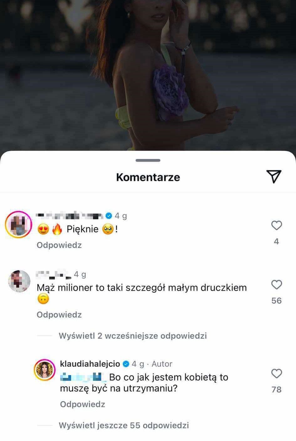 Klaudia Halejcio odpowiedziała na zgryźliwy komentarz