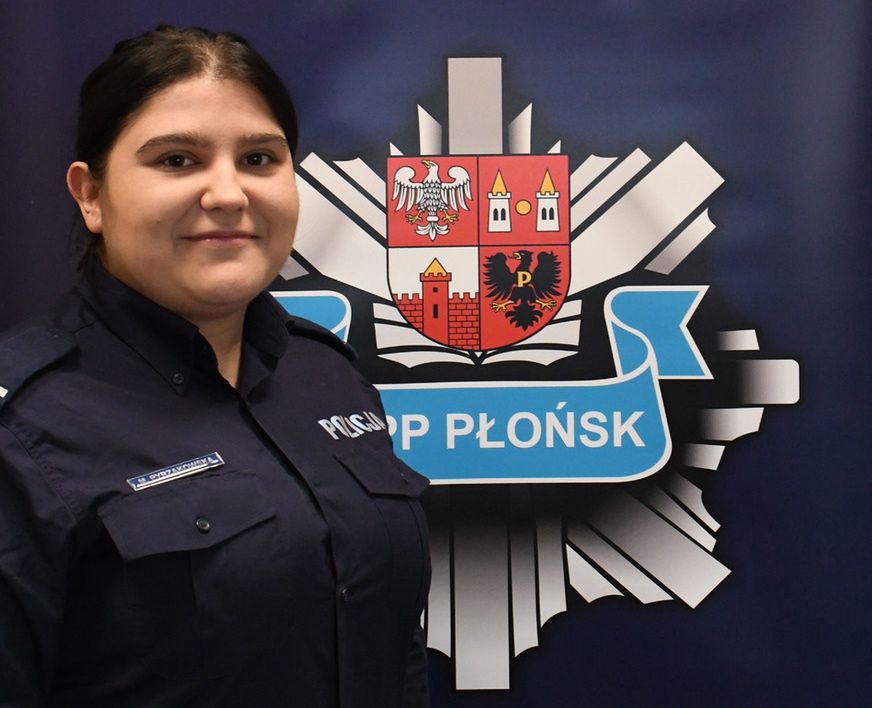 Starszy posterunkowy Mariola Pyrzakowska z Komendy Powiatowej Policji w Płońsku