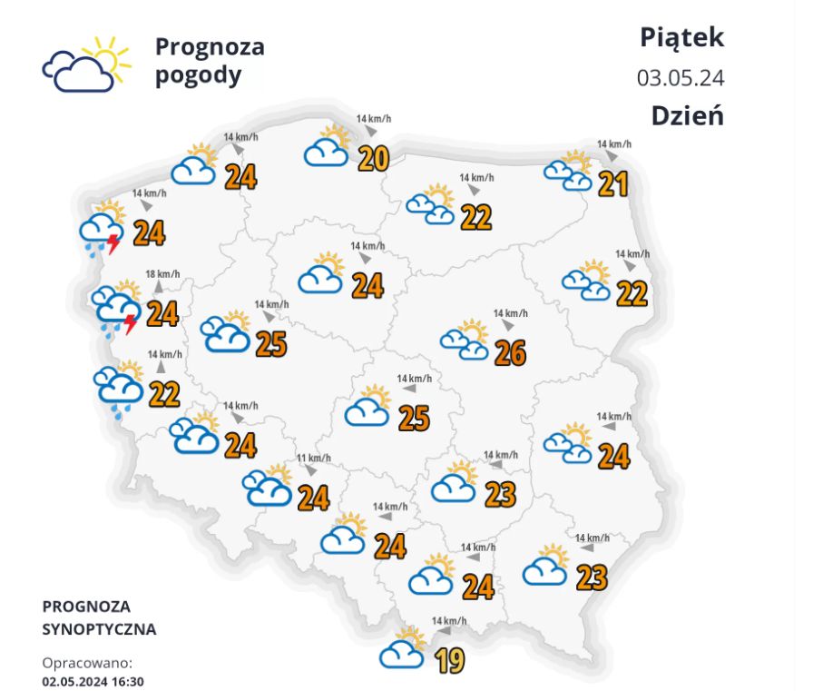 Prognoza pogody na 2 maja