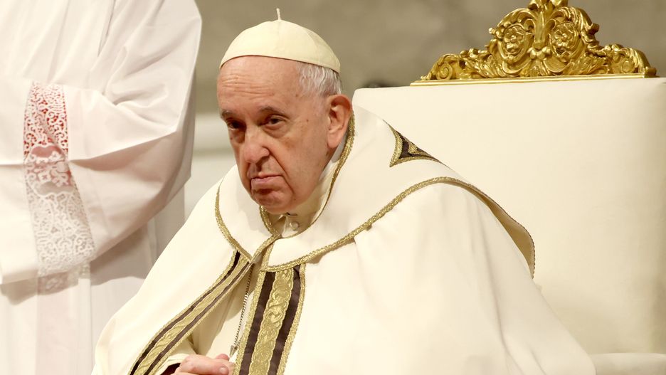 VATICAN CITY, VATICAN - DECEMBER 24: Pope Francis presides Christmas Night Mass at St. Peter's Basilica on December 24, 2022 in Vatican City, Vatican. (Photo by Franco Origlia/Getty Images)