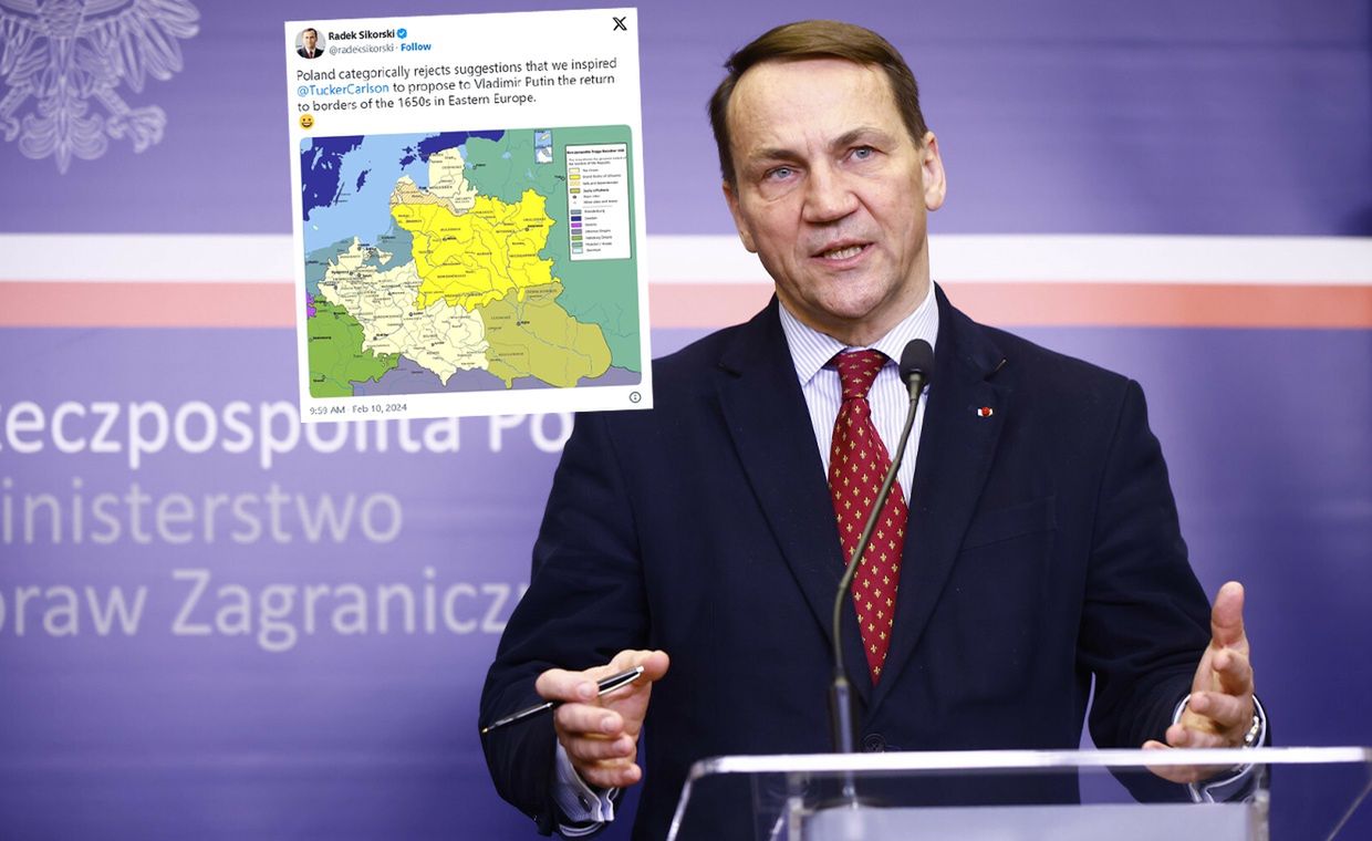 Putin sugerował przywrócenie dawnych granic. Sikorski zamieścił mapę