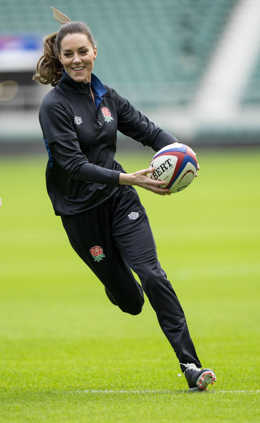 Kate Middleton na treningu rugby
