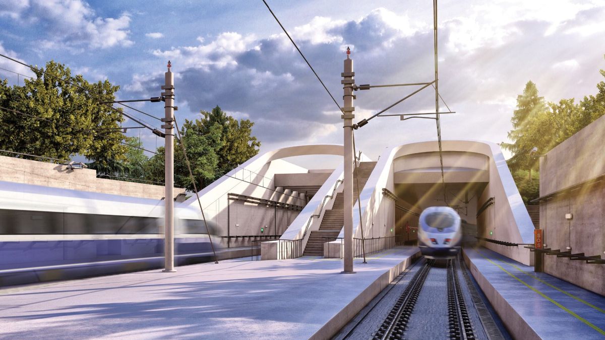 Wjazd do tunelu w kierunku Warszawy