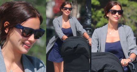 Nieumalowana Irina Shayk cieszy się na widok paparazzi