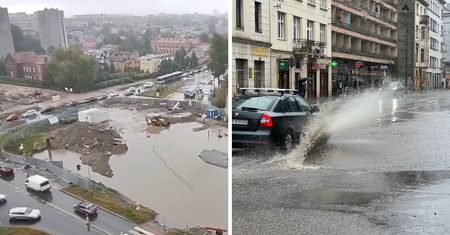 Ulewa dotarła do Krakowa. Woda w szpitalu i problemy z przejazdami