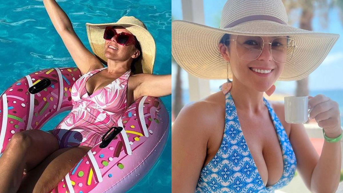 Katarzyna Cichopek pluska się w basenie. Porównała dwa ujęcia