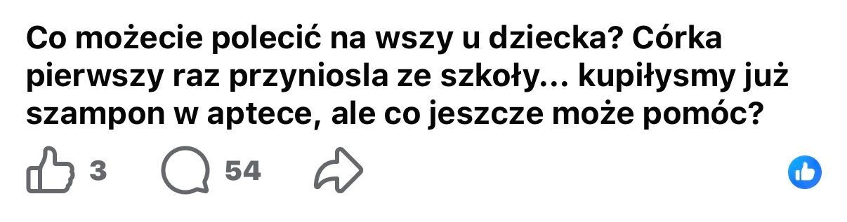 Problem ze wszawicą - komentarze rodziców