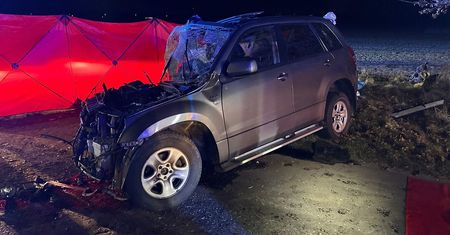 Koszmarny wypadek. Zatrzymali się na drzewie. Nie żyje jedna osoba