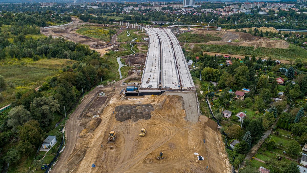 Budowa drogi S7 Widoma - Nowa Huta (sierpień 2024 r.)