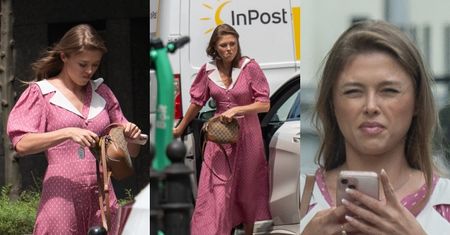 Joanna Opozda maszeruje ze SKWASZONĄ miną na protest przed Sejmem, dzierżąc torebkę za 12 tysięcy złotych (ZDJĘCIA)