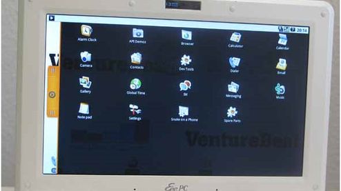 Android zainstalowany i uruchomiony na Asusie Eee PC 1000H 1