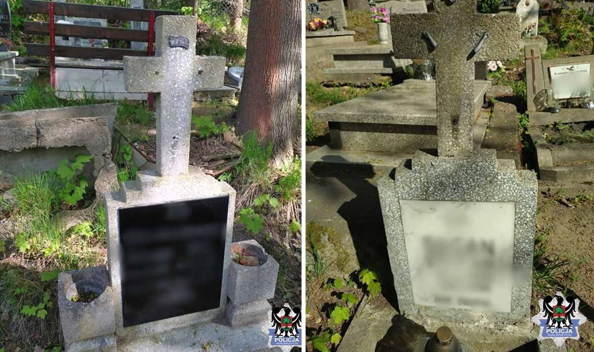 30-latek ukradł z nagrobków metalowe figurki Jezusa Chrystusa