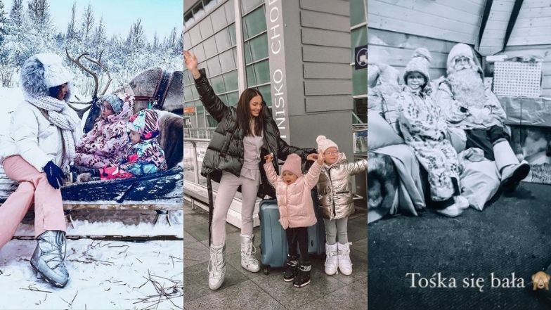 Anna Wendzikowska z córkami podbijają Laponię: wycieczka saniami, noc w "igloo" i spotkanie ze świętym Mikołajem (ZDJĘCIA)