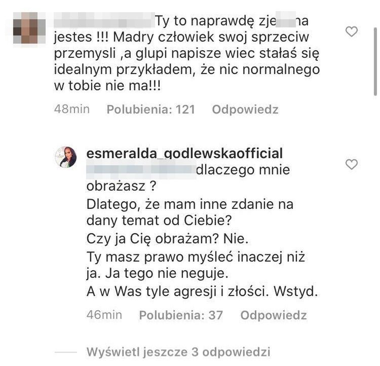 Esmeralda Godlewska atakuje protestujące Polki