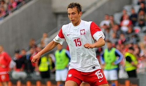 Adam Matuszczyk w meczu reprezentacji Polski
