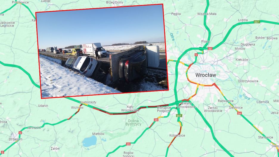 Wypadek na autostradzie A4 pod Wrocławiem 