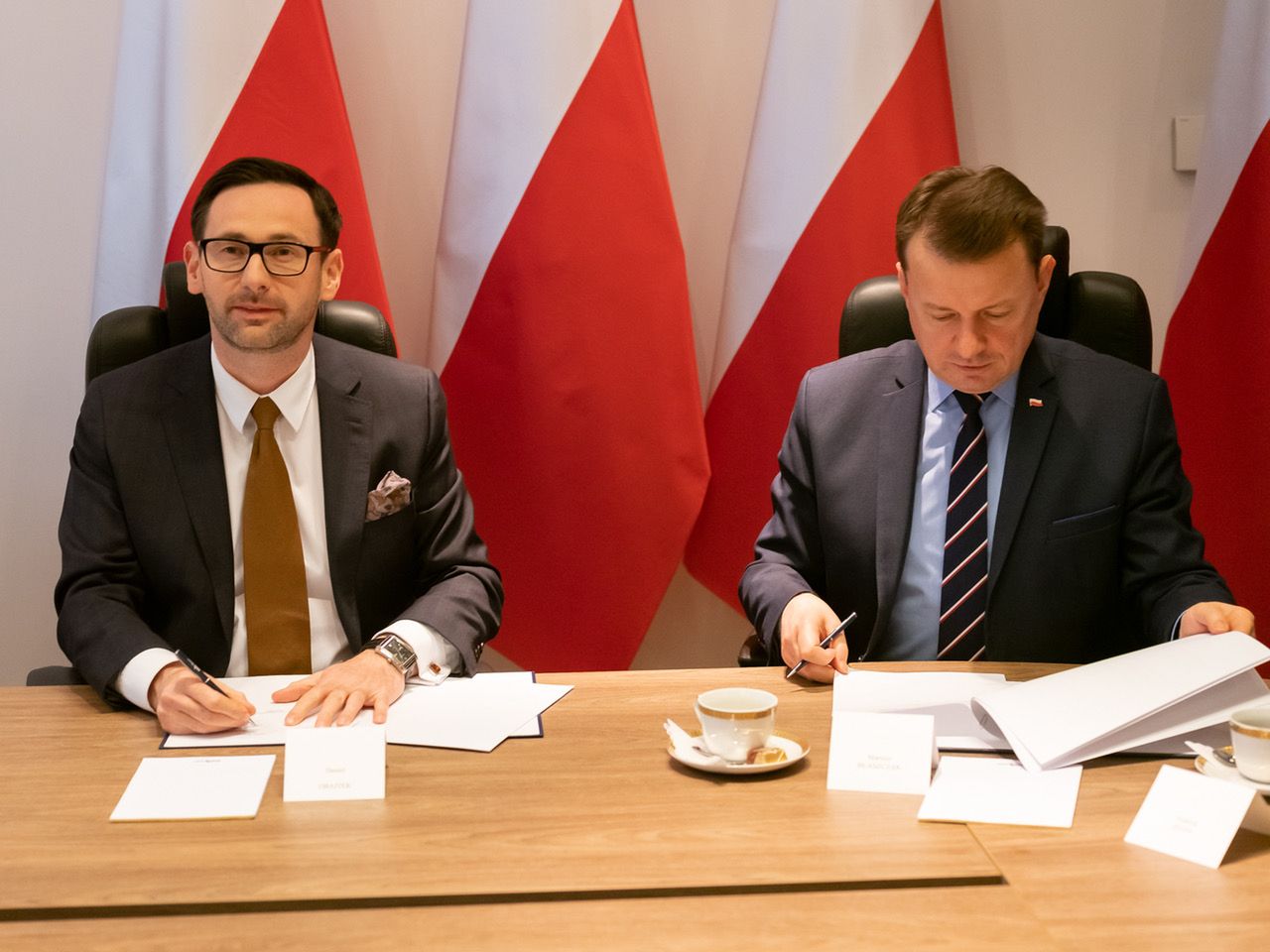 Daniel Obajtek i Mariusz Błaszczak