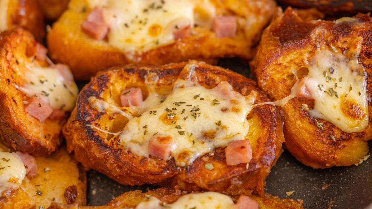 Pieczywo w jajku z nutą pizzy