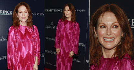 57-letnia Julianne Moore pozuje fotografom w różowej sukni Givenchy