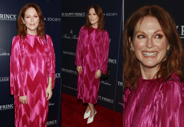 57-letnia Julianne Moore pozuje fotografom w różowej sukni Givenchy