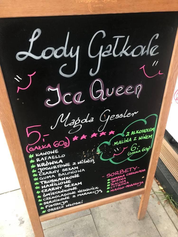 Menu Ice Queen w Giżycku