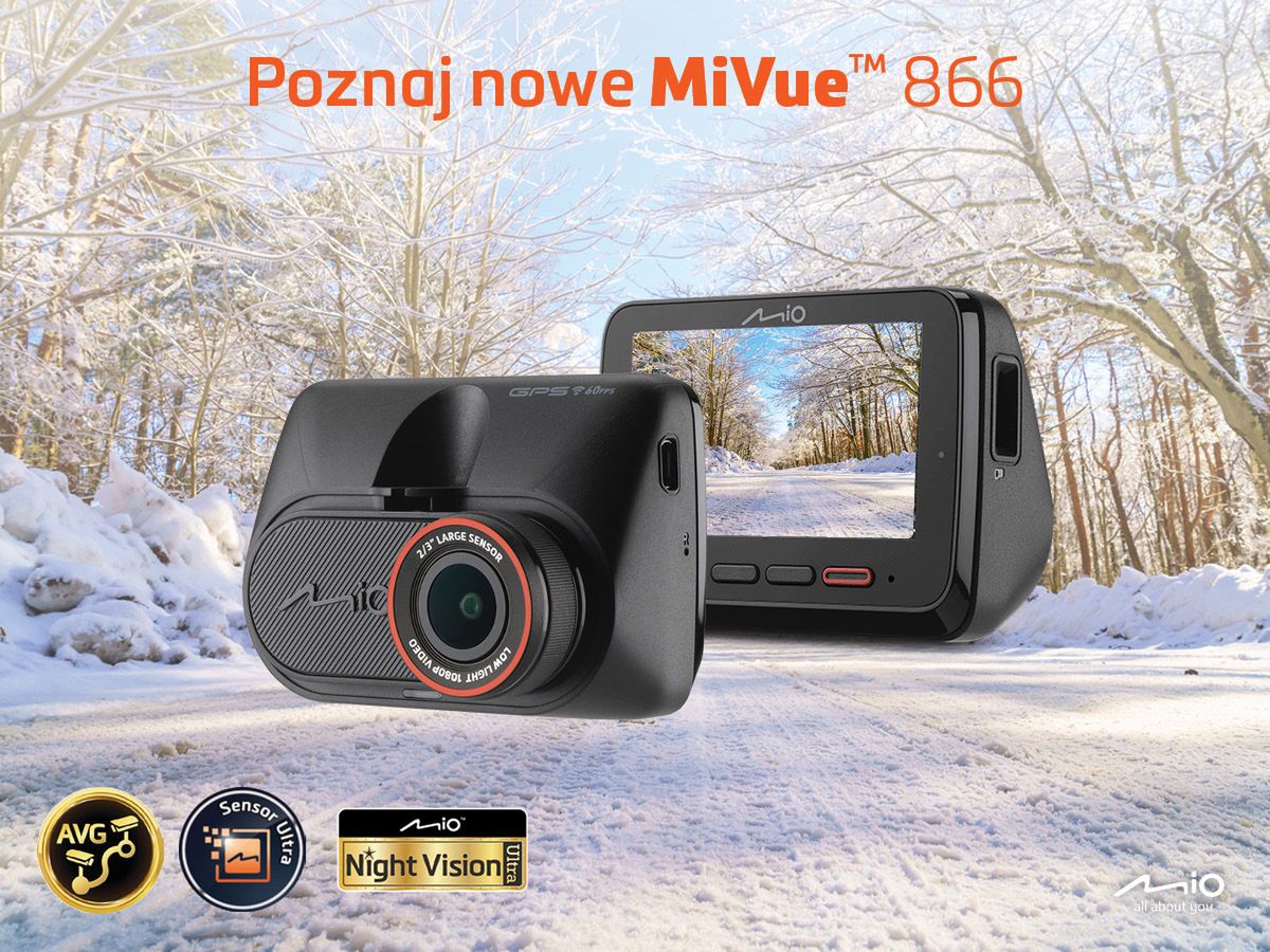 Mio MiVue 866 - pierwszy wideorejestrator z Night Vision Ultra