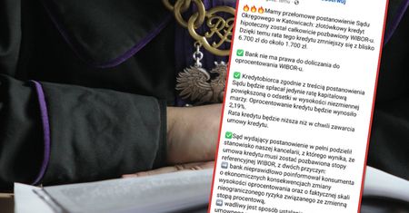 Kredyt pozbawiony WIBOR-u po przełomowym orzeczeniu sądu. Rata skurczyła się o kilka tysięcy złotych