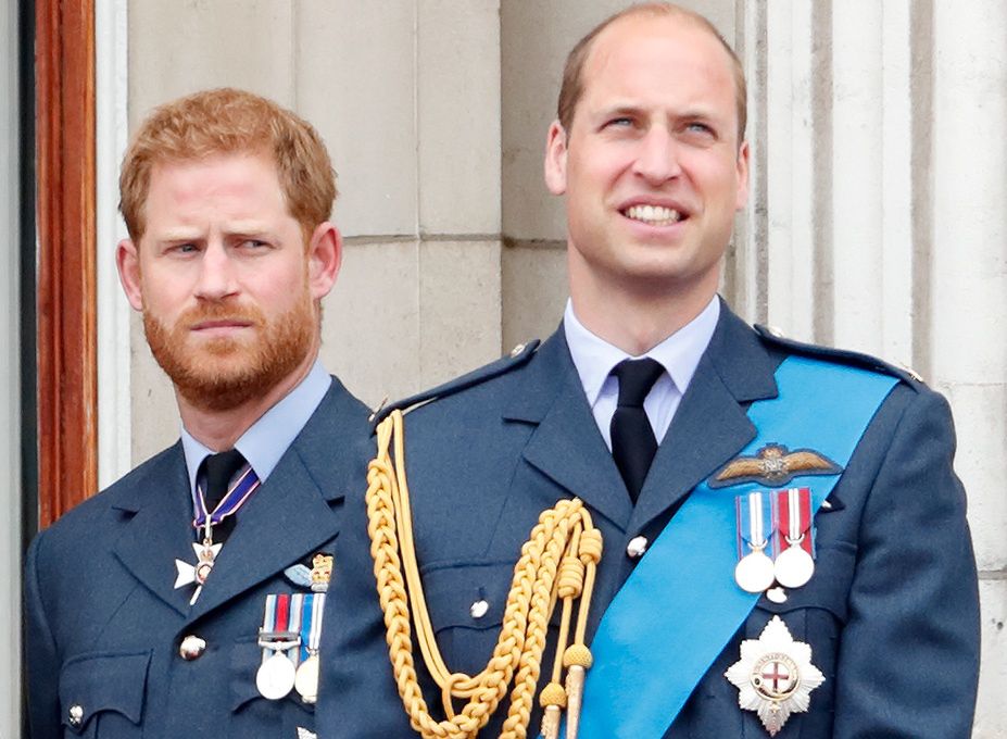 Members Of The Royal Family Attend Events To Mark The Centenary Of The RAFLONDON, UNITED KINGDOM - JULY 10: (EMBARGOED FOR PUBLICATION IN UK NEWSPAPERS UNTIL 24 HOURS AFTER CREATE DATE AND TIME) Prince Harry, Duke of Sussex and Prince William, Duke of Cambridge watch a flypast to mark the centenary of the Royal Air Force from the balcony of Buckingham Palace on July 10, 2018 in London, England. The 100th birthday of the RAF, which was founded on on 1 April 1918, was marked with a centenary parade with the presentation of a new Queen's Colour and flypast of 100 aircraft over Buckingham Palace. (Photo by Max Mumby/Indigo/Getty Images)Max Mumby/Indigobestof, topix