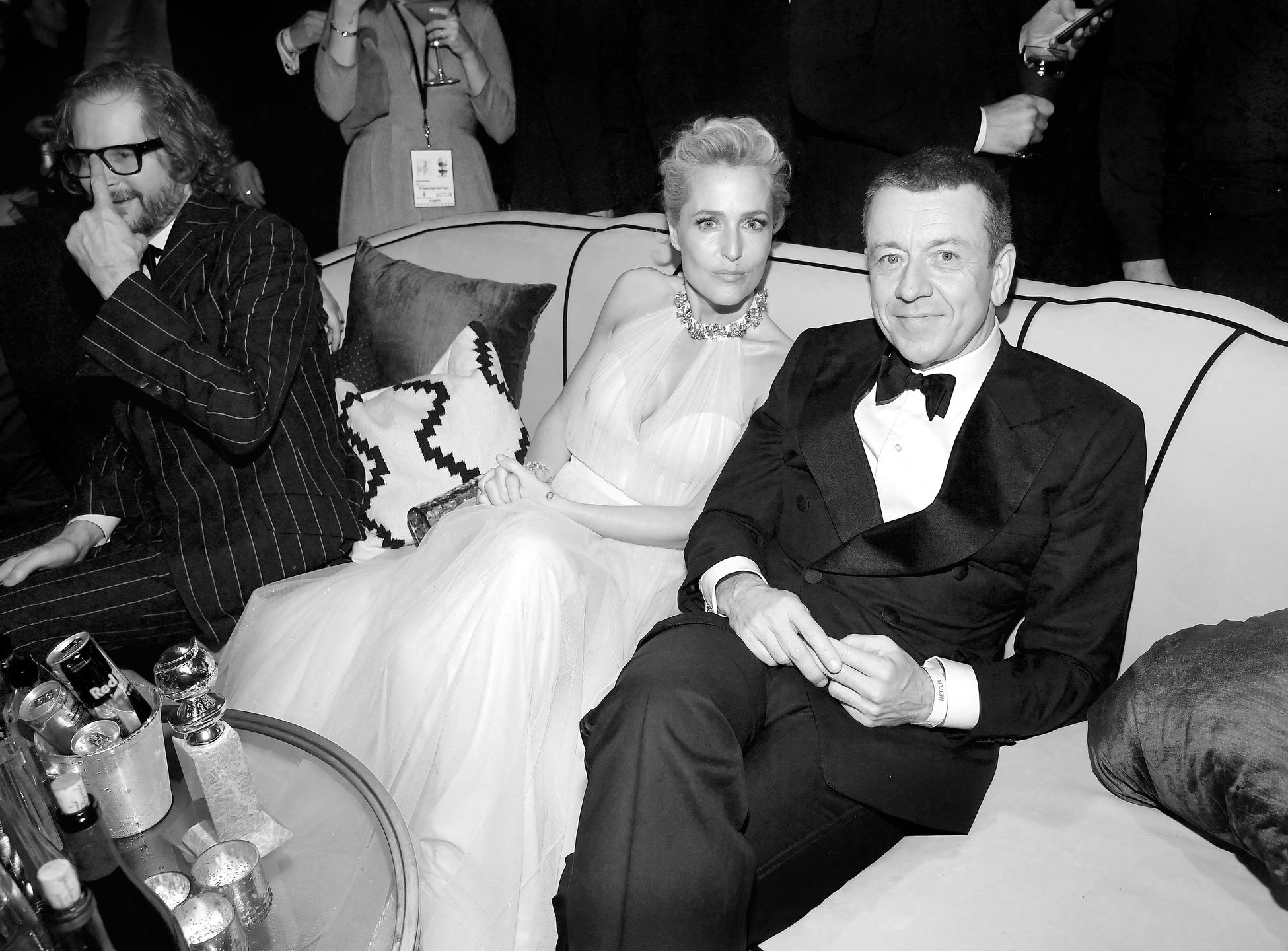 Gillian Anderson i Peter Morgan na Netflix Golden Globes Party