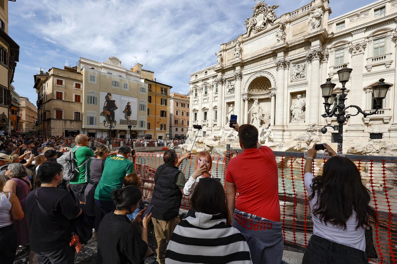 Rome's Trevi Fountain veiled: Conservation work dampens spirits