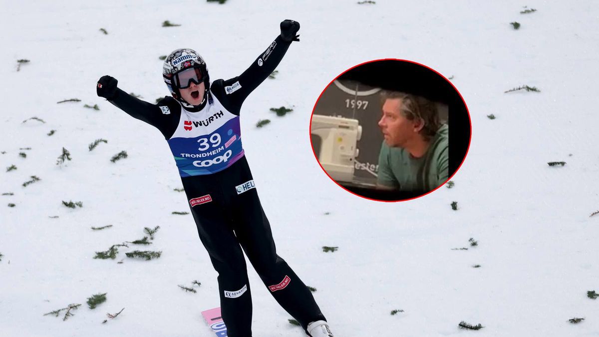 Getty Images / X / Marius Lindvik i trener Norwegów z nagrania opublikowanego przez sport.pl