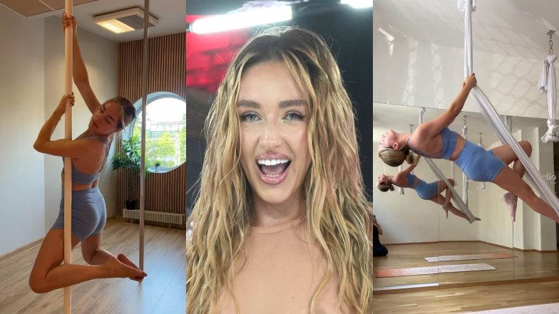 Caroline Derpienski wywija na rurze i szarfach