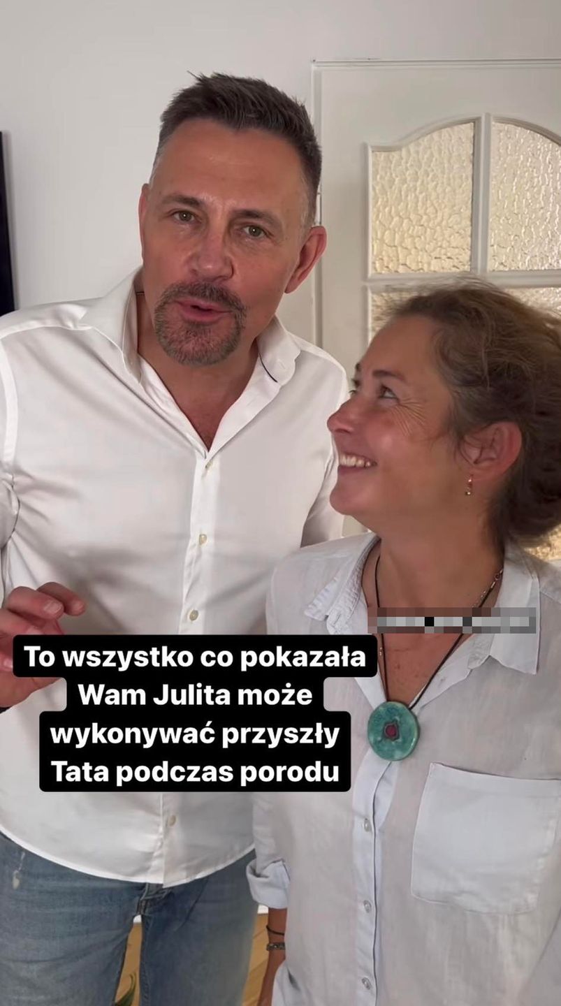 Krzysztof Ibisz uczy się masować ciężarną żonę