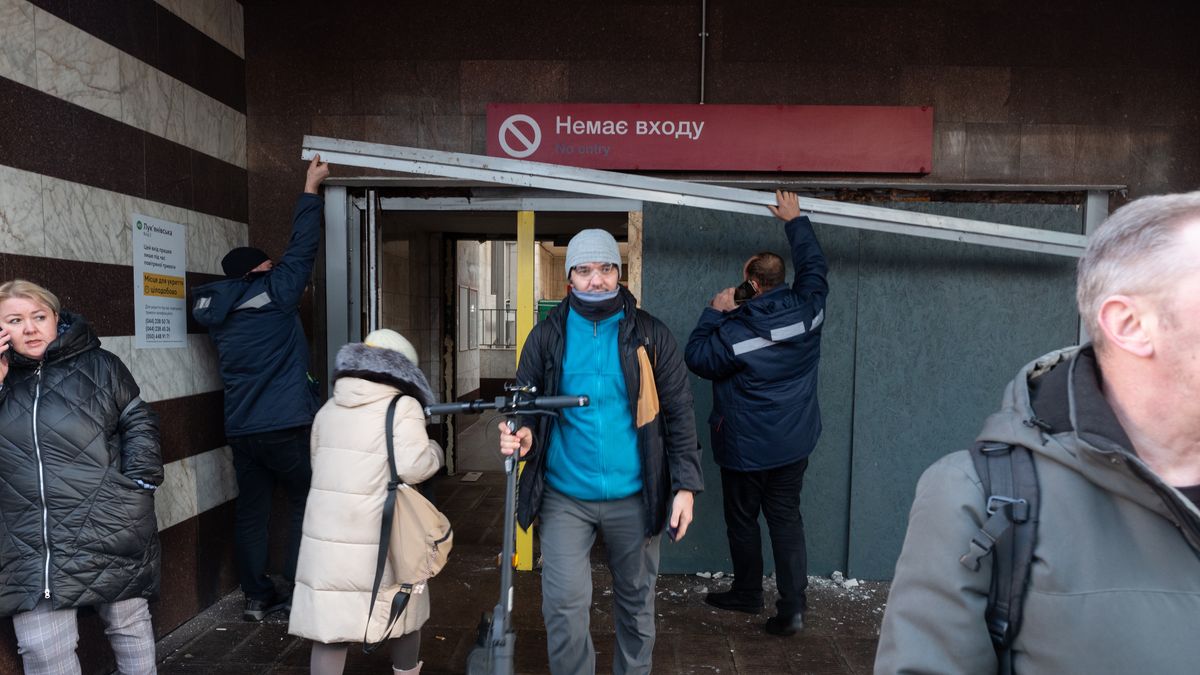 KYIV, UKRAINE - DECEMBER 29: Ukrainian civilians take shelter in metro stations after Russian strike hit the Ukrainian capital Kyiv on December 29, 2023. Ukrainian President Volodymyr Zelenskyy reported that Russia launched 110 missiles into Ukraine's territory. Most missiles were shot down by the Ukrainian air defence. Ministry of internal affairs of Ukraine stated that 12 people were killed and 76 were wounded around the country as the result of this attack. Serhiy Popko, the head of the Kyiv City Military Administration, in his statement on the administration's social media account, stated that Russia launched a missile attack on the capital Kiev in the morning, houses and cars were damaged, and a fire broke out in a warehouse building. (Photo by Danylo Antoniuk/Anadolu via Getty Images)