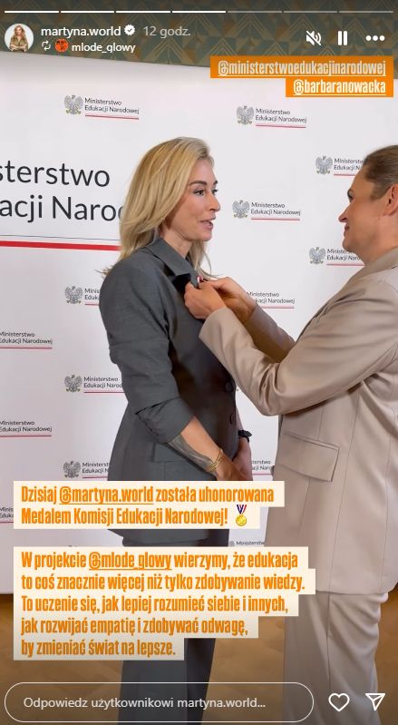 Martyna Wojciechowska uhonorowana nagrodą