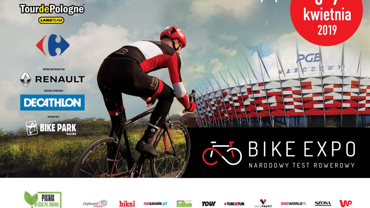 plakat reklamujący trzecią edycję BIKE EXPO - NARODOWY TEST ROWEROWY