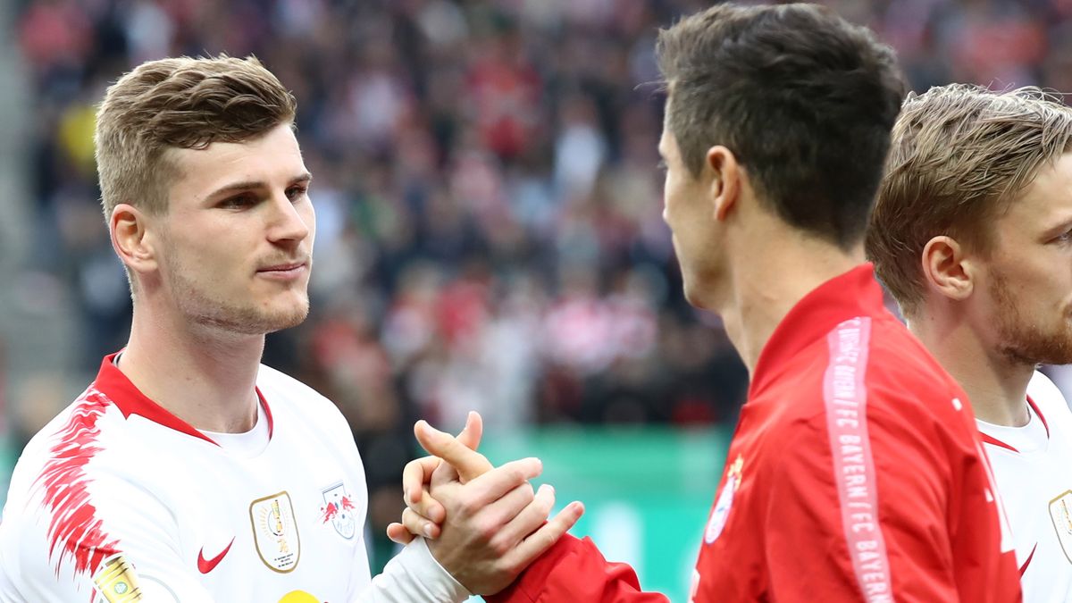 Getty Images / Alex Grimm/Bongarts / Na zdjęciu: Timo Werner i Robert Lewandowski